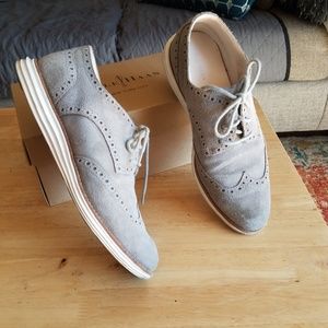Cole Haan Grey Suede Oxfords